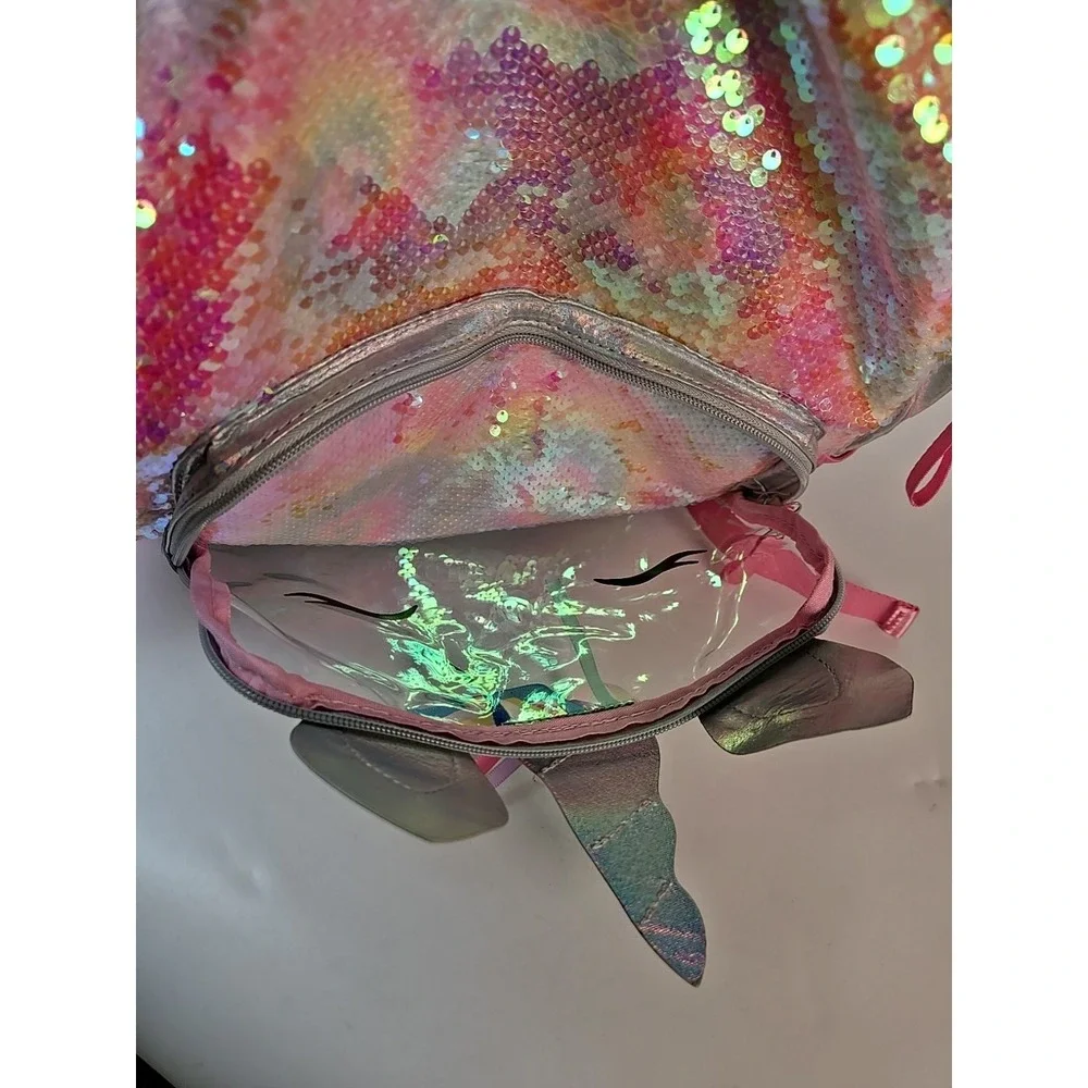 Cat & Jack Kids' 16 Flip Unicorn Backpack Sequins Rainbow Bling NWT
